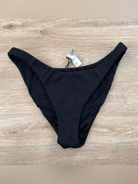 Summerful Black Ribbed Bikini Bottom M